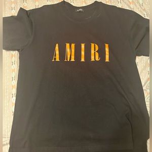 Black and orange amiri tee
